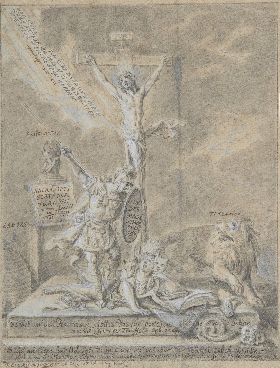 Allegory of Christian Dyder, 1746. av Johann Elias Ridinger
