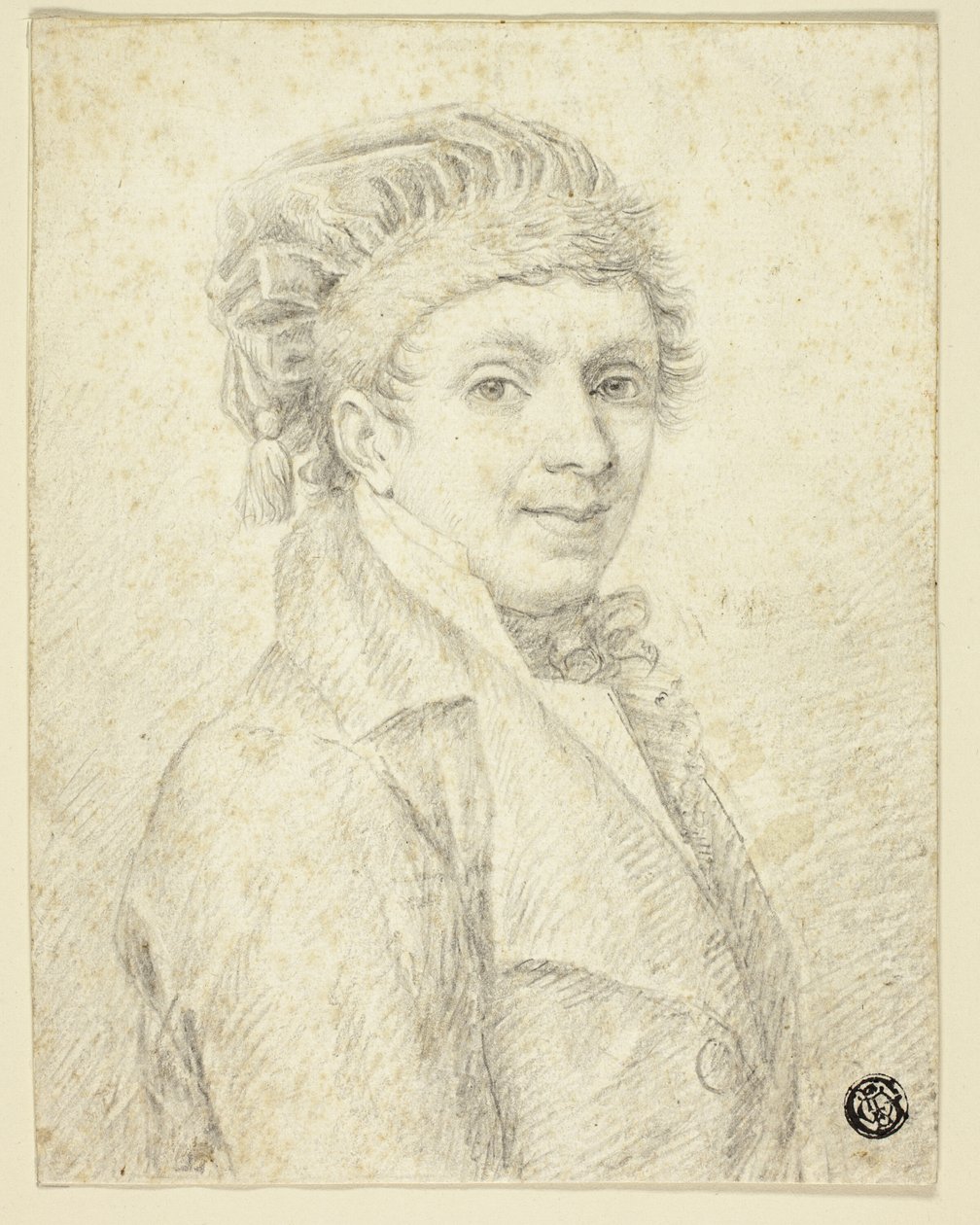 Byste av mann i hatt av Johann Elias Ridinger