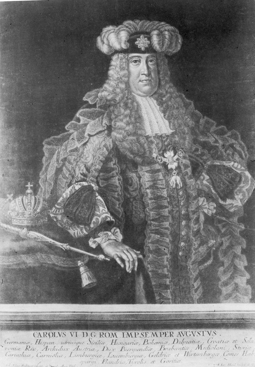 Charles VI (1685-1740), den hellige romerske keiser av Johann Elias Ridinger or Riedinger