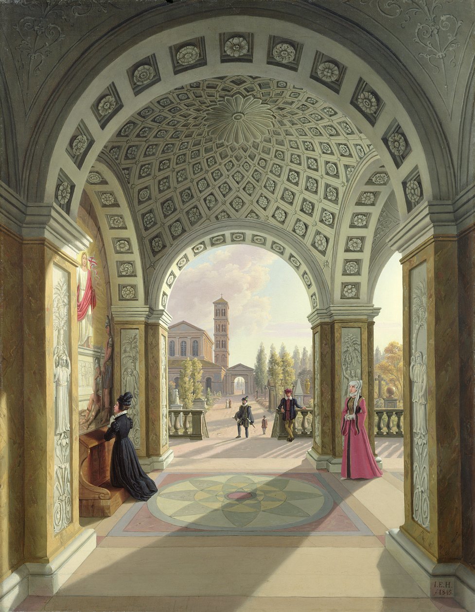 Italiensk kirkegård, 1845 av Johann Erdmann Hummel