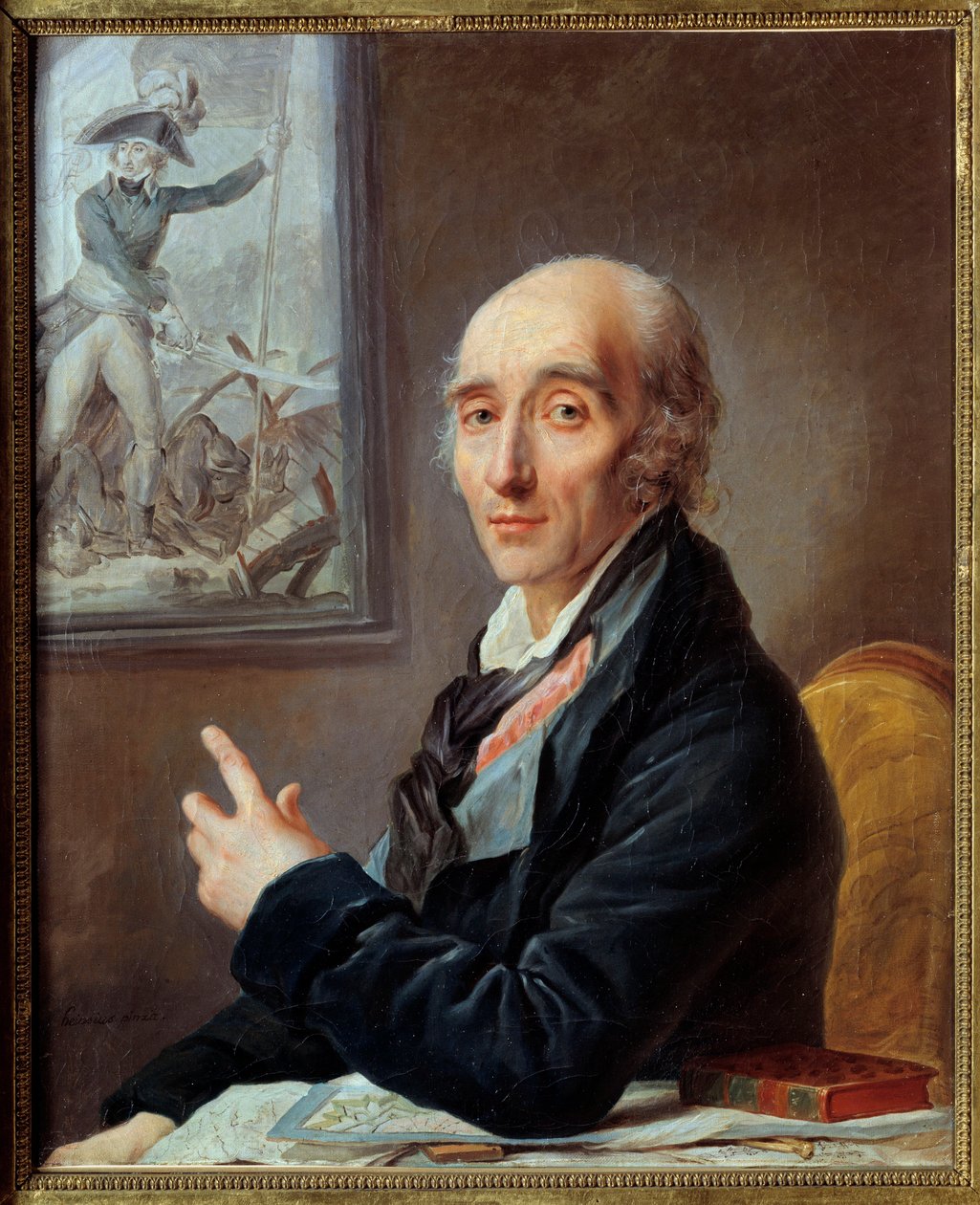 Portrett av Pierre Francois Charles Augereau (1757-1816) marechal fra Frankrike, hertugen av Castiglione som designer Thevenins maleri. Maleri av Johannet Heinsius (1740-1812) av Johann Ernst Heinsius