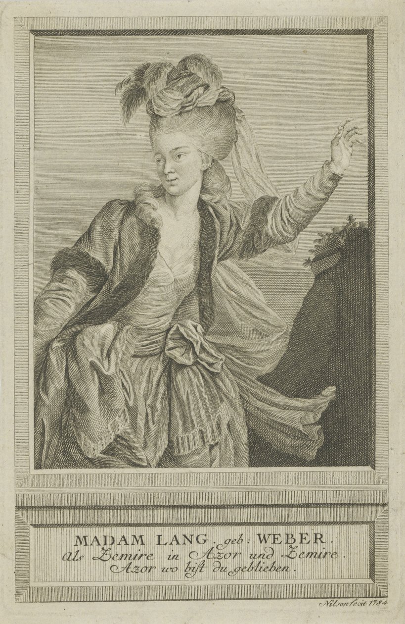 Aloisia Lange, født Weber 1760-1839 som Zemire, 1784. av Johann Esaias Nilson