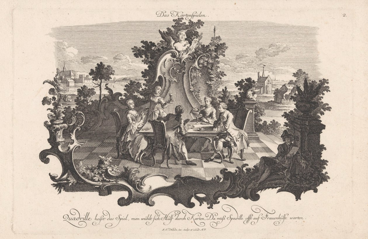 kortspill The Karten Games (tittel på objekt) Sosial underholdning (serietittel) av Johann Esaias Nilson