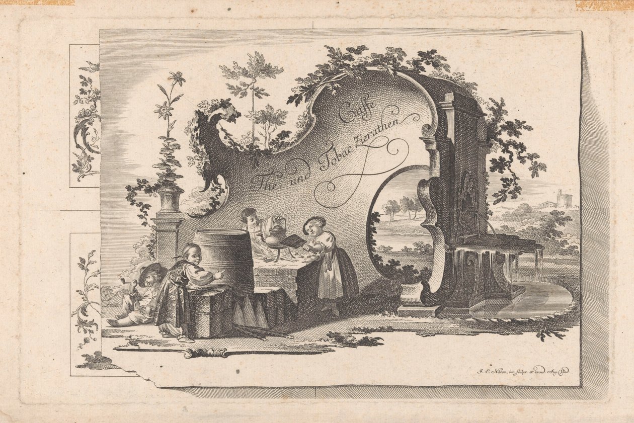 Kaffe- og theehuis Cafe The and Tobacco Selection (serietittel på objekt) av Johann Esaias Nilson
