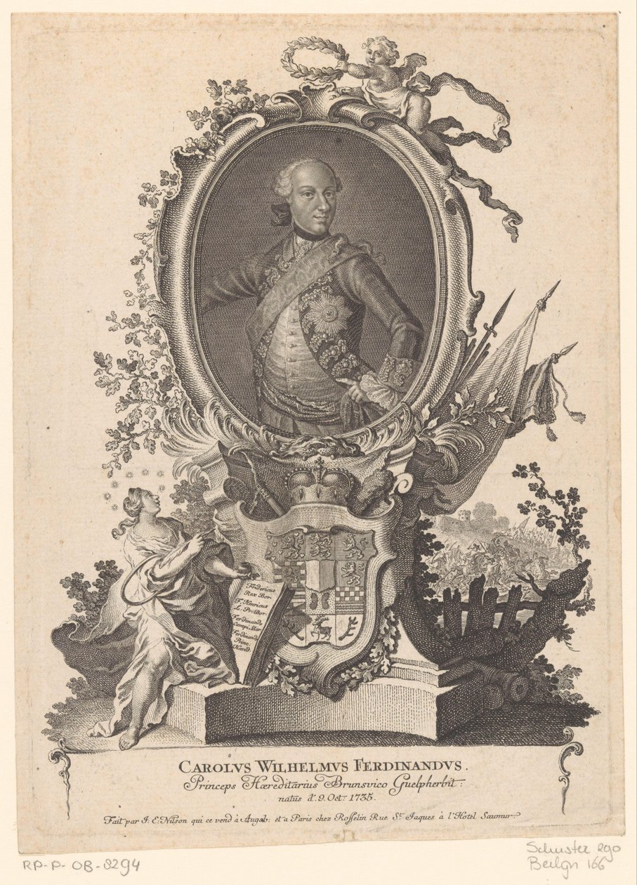 Portrett av Karel Willem Ferdinand av Brunswick-Wolfenbüttel av Johann Esaias Nilson