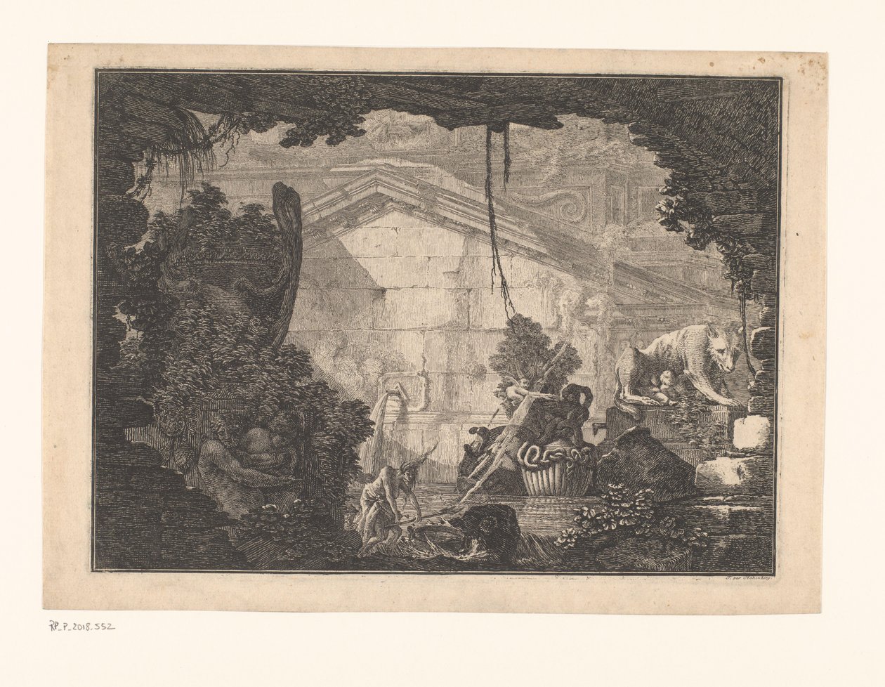 Arkitektur Capriccio med figurer av Johann Ferdinand Hetzendorff von Hohenberg
