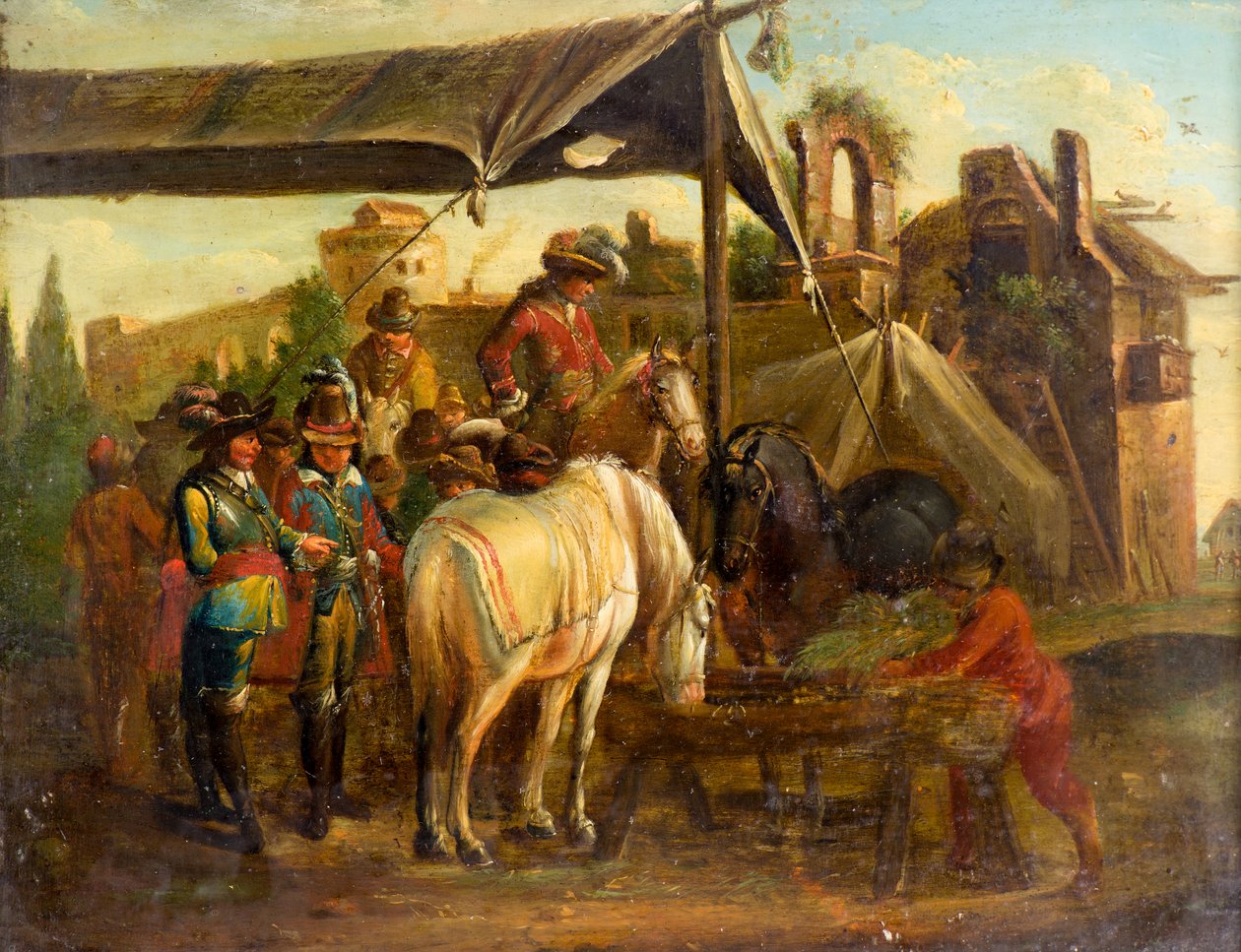 Et hestemarked av Johann Friedrich (manner of) Morgenstern