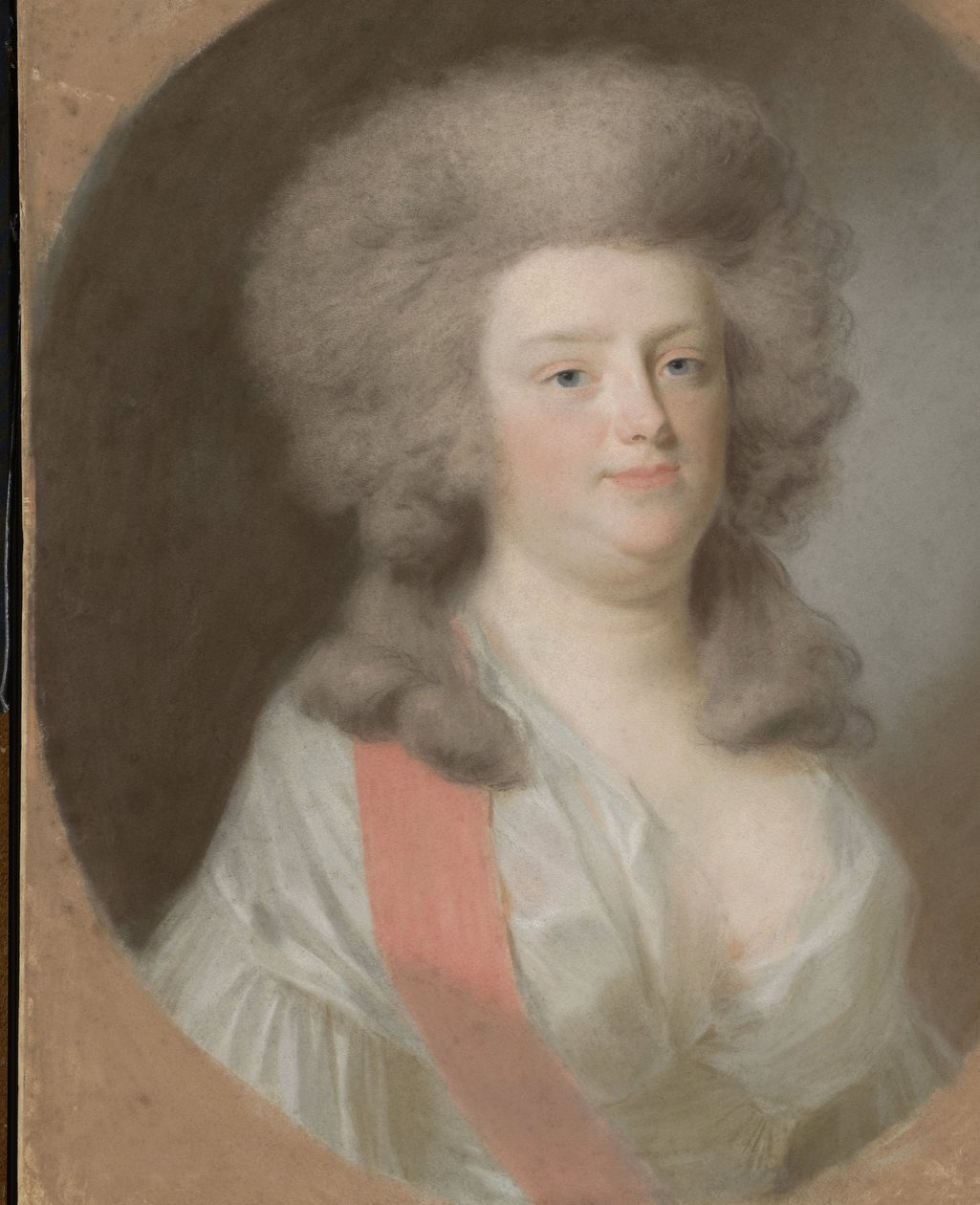 Augusta Maria Carolina av Nassau-Weilburg (1764-1802). Niese av William V, Prince of Orange-Nassau, datter av hans søster Carolina av Johann Friedrich August Tischbein