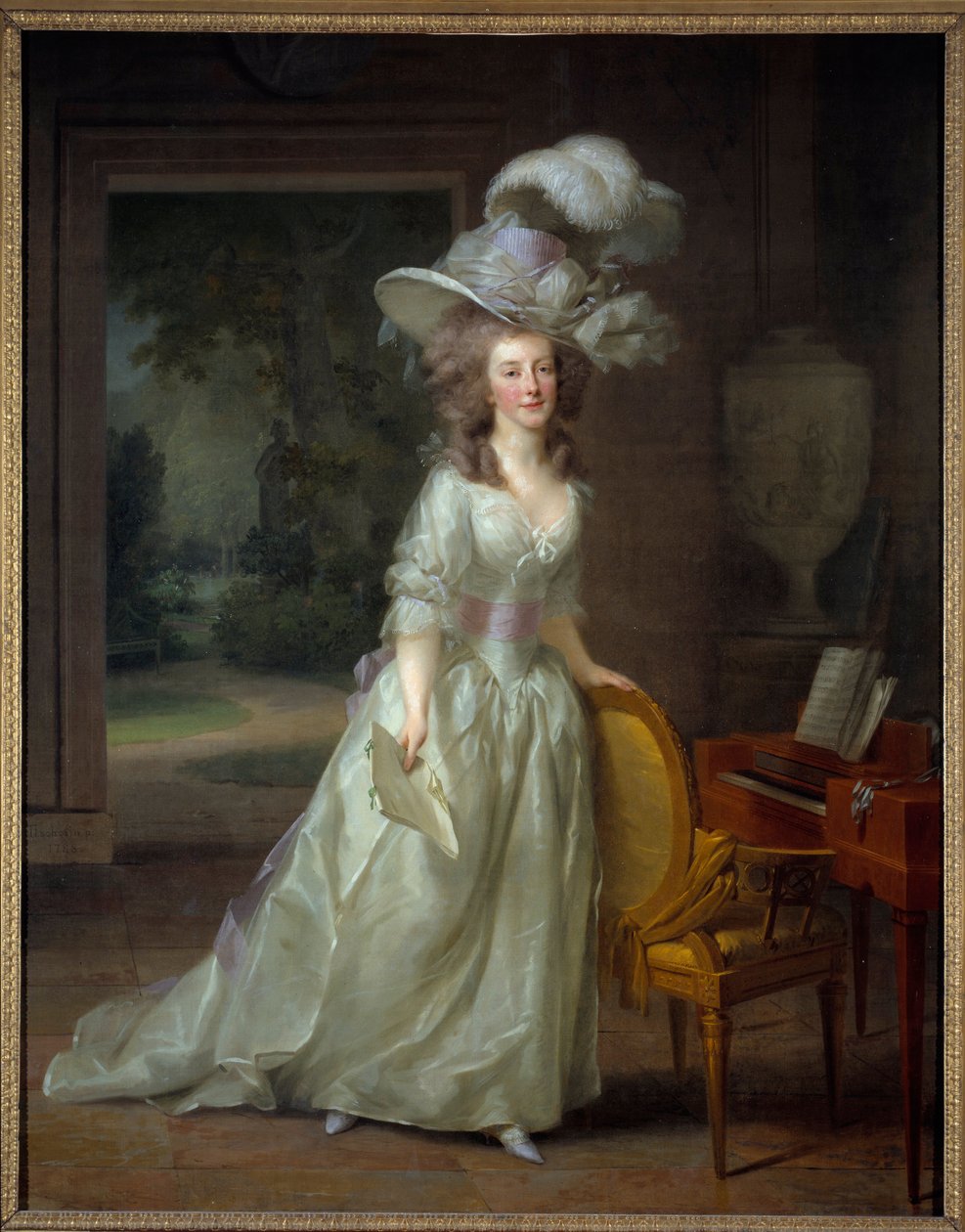 Portrait en pied av Frederique Louise Wilhelmine, prinsesse av Orange Nassau (1770-1819) Maleri av Friedrich Tischbein (1750-1812) 1788 Søn. 2,1x1,65 m Bordeaux, musee des Beaux Arts - Portrett i full lengde av prinsesse Frederica Louise Wilhelmina av Oran av Johann Friedrich August Tischbein