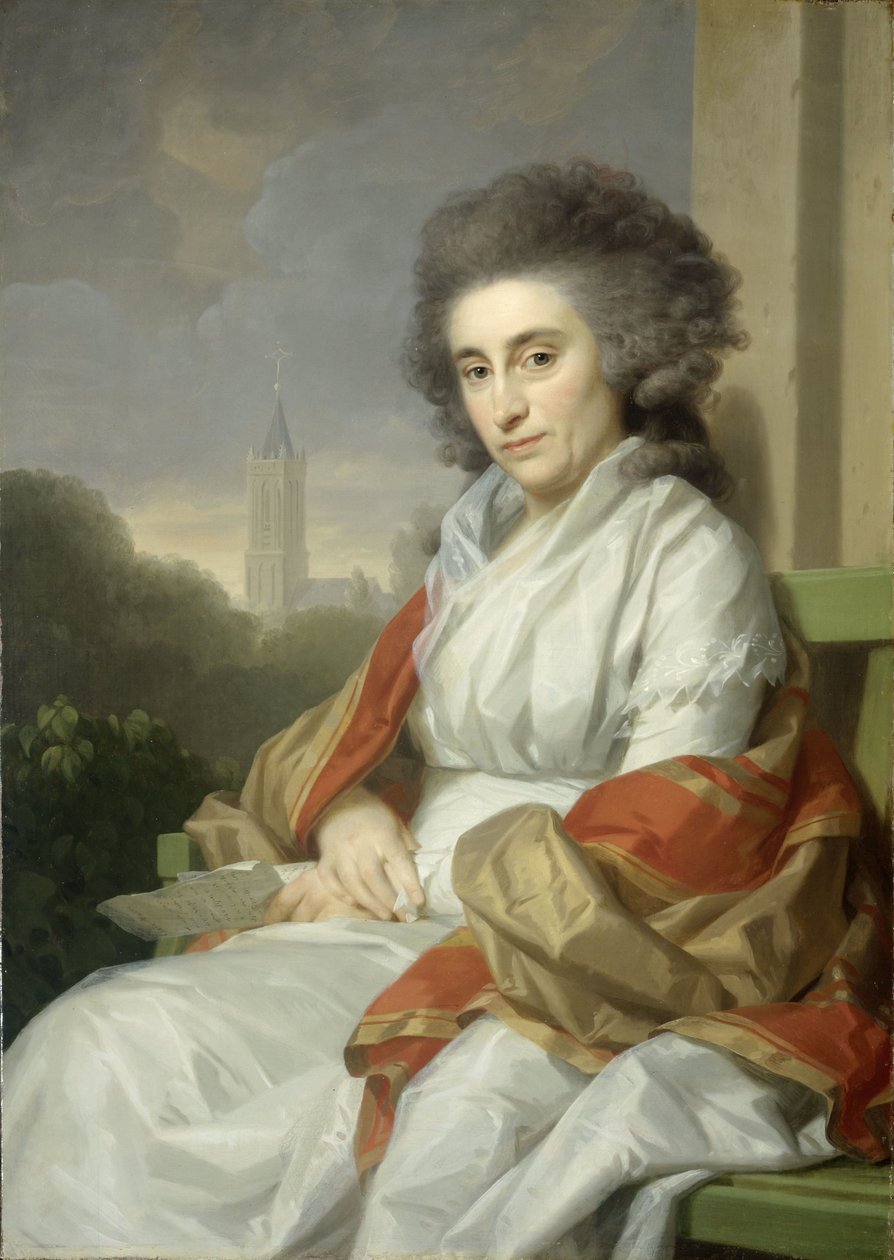 Portrett av Cornelia Rijdenius, kone til Johannes Lublink II av Johann Friedrich August Tischbein