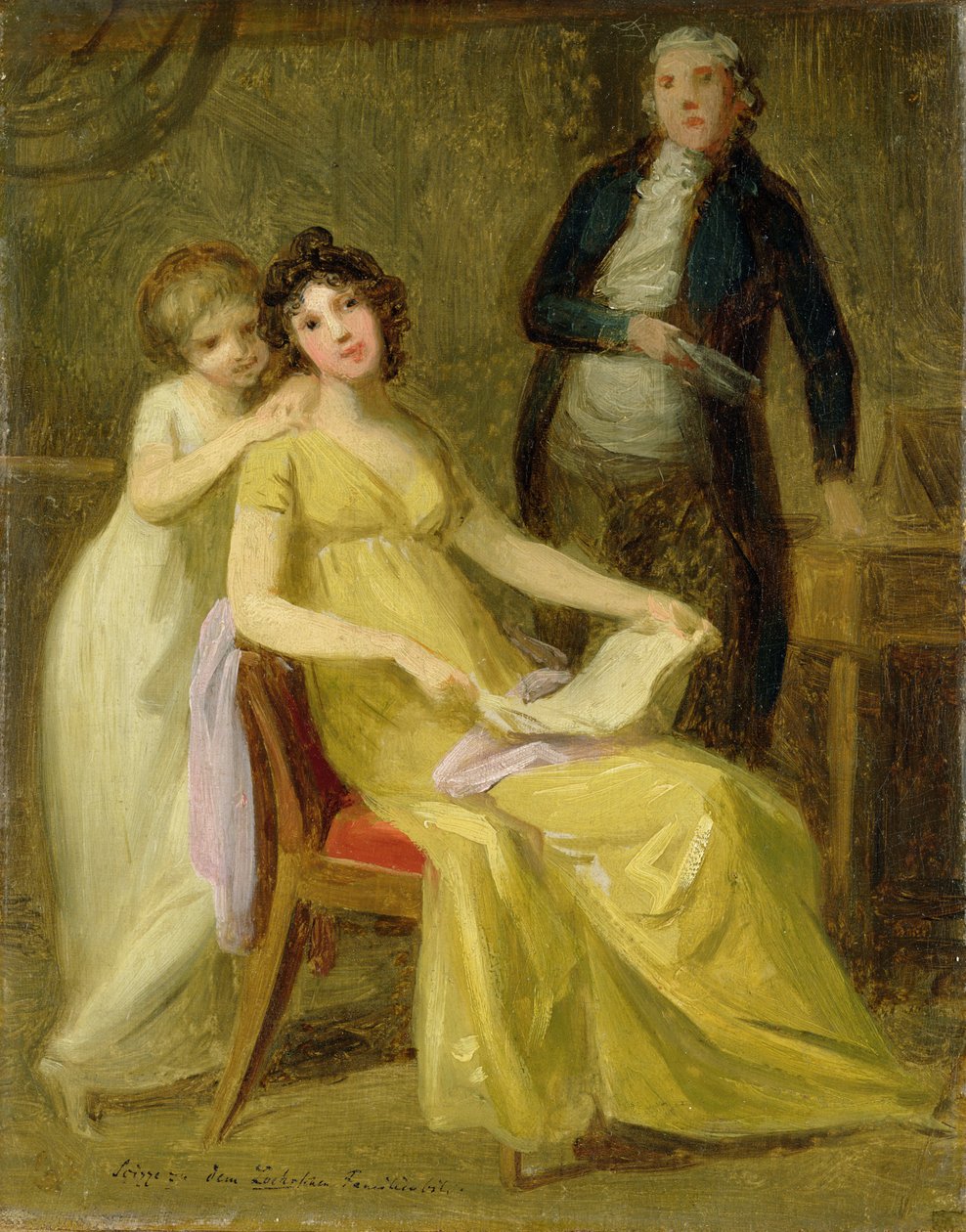Skisse for et gruppeportrett av Loehr Banking Family, ca. 1801-02 av Johann Friedrich August Tischbein