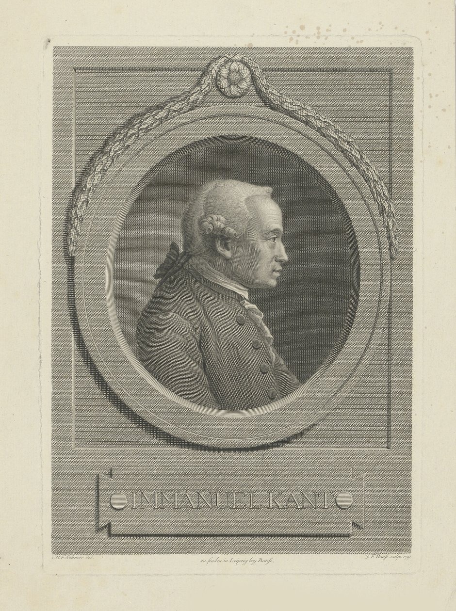 Portrett av Immanuel Kant 1724-1804, 1791. av Johann Friedrich Bause