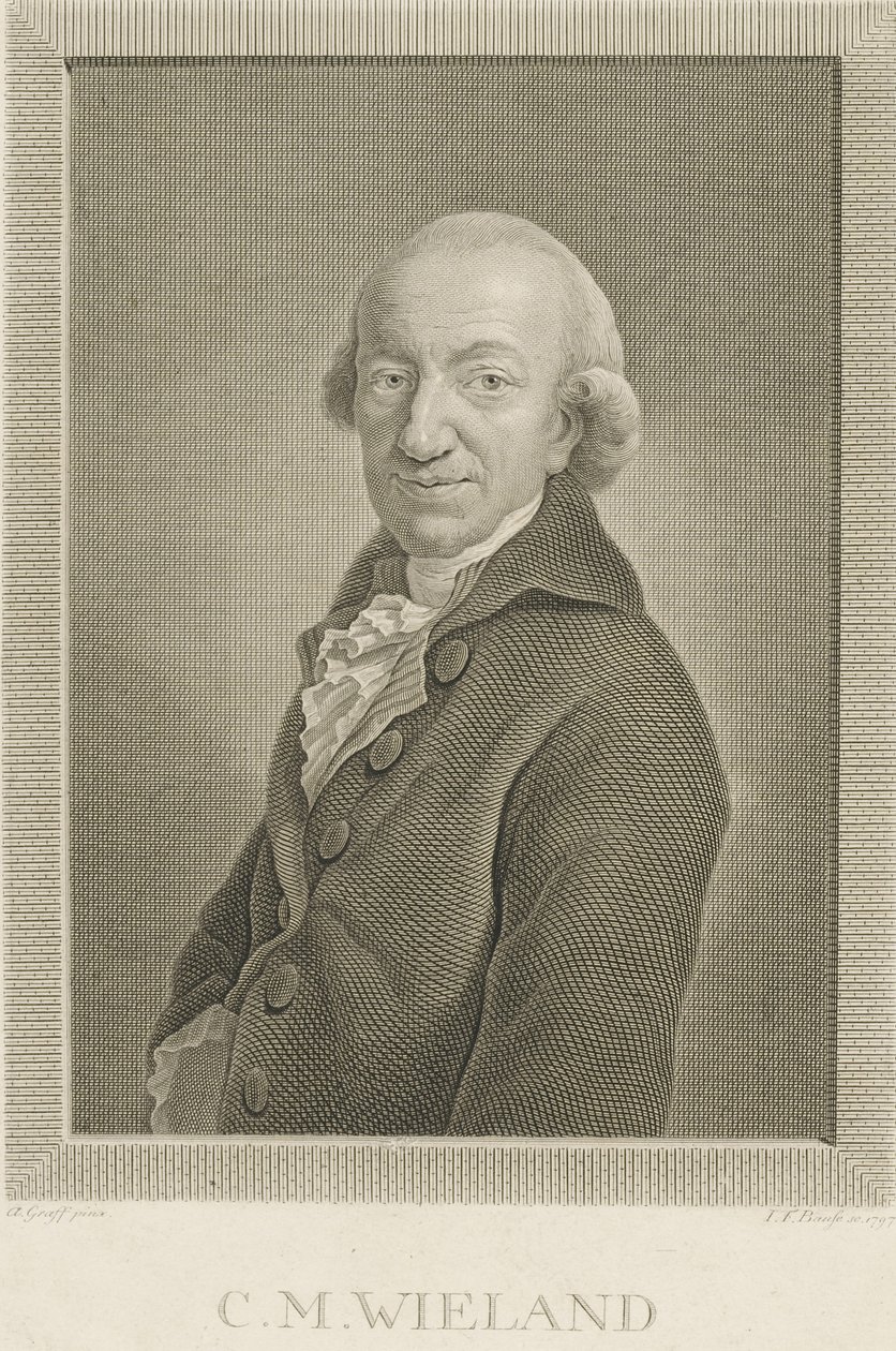 Portrett av poeten og forfatteren Christoph Martin Wieland 1733-1813, 1797. av Johann Friedrich Bause