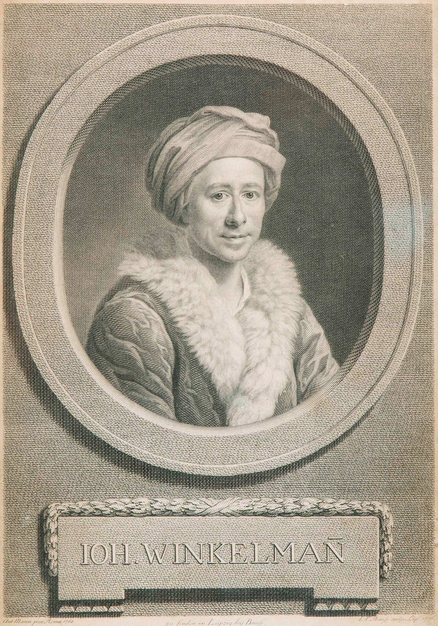 Portrett av kunsthistorikeren og arkeologen Johann Joachim Winckelmann 1717-1768, 1776. av Johann Friedrich Bause