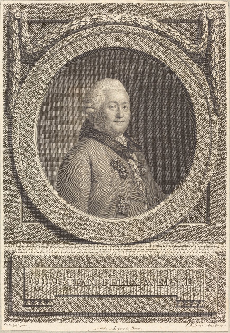 Christian Weisse av Johann Friedrich Bause after Anton Graff