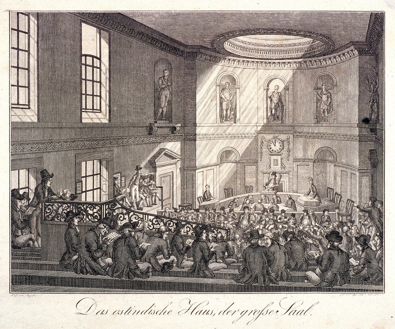 East India House, London, 1808 av Johann Friedrich Boettger