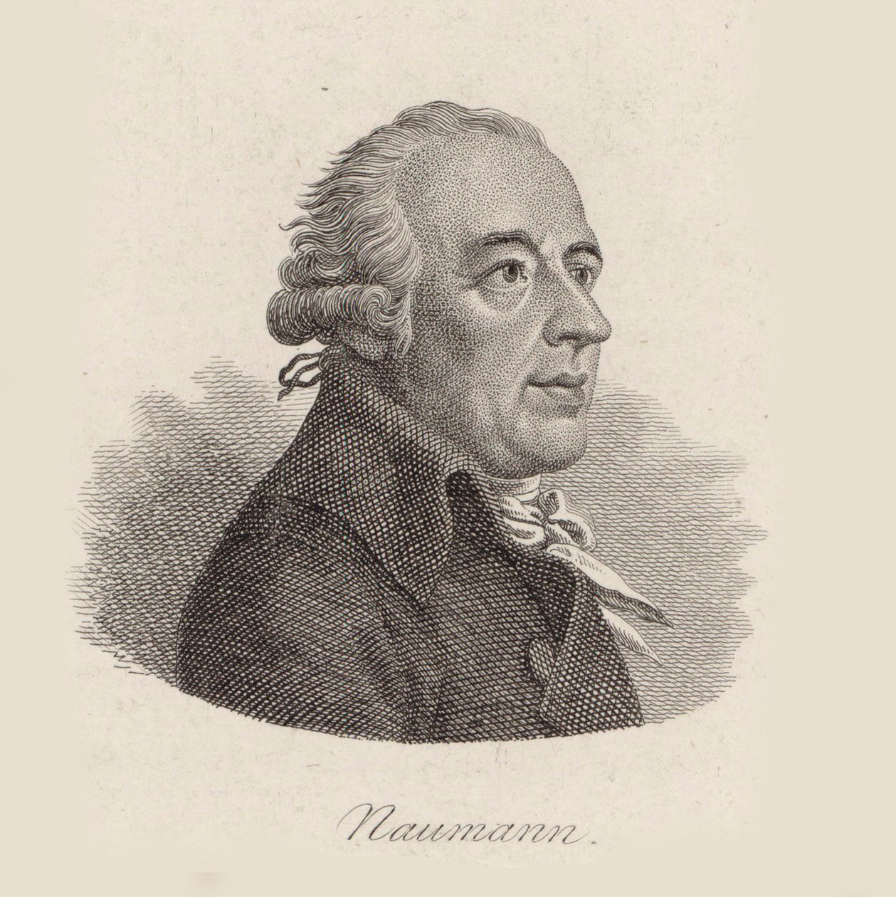 Portrett av komponisten Johann Gottlieb Naumann 1741-1801. av Johann Friedrich Bolt