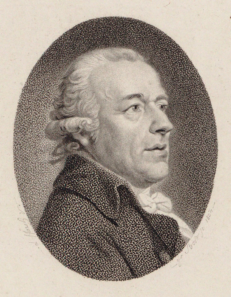 Portrett av komponisten Johann Gottlieb Naumann 1741-1801, 1804. av Johann Friedrich Bolt