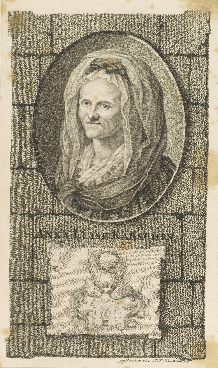 Portrett av Anna Louisa Karsch 1722-1791, 1796. av Johann Friedrich Krethlow