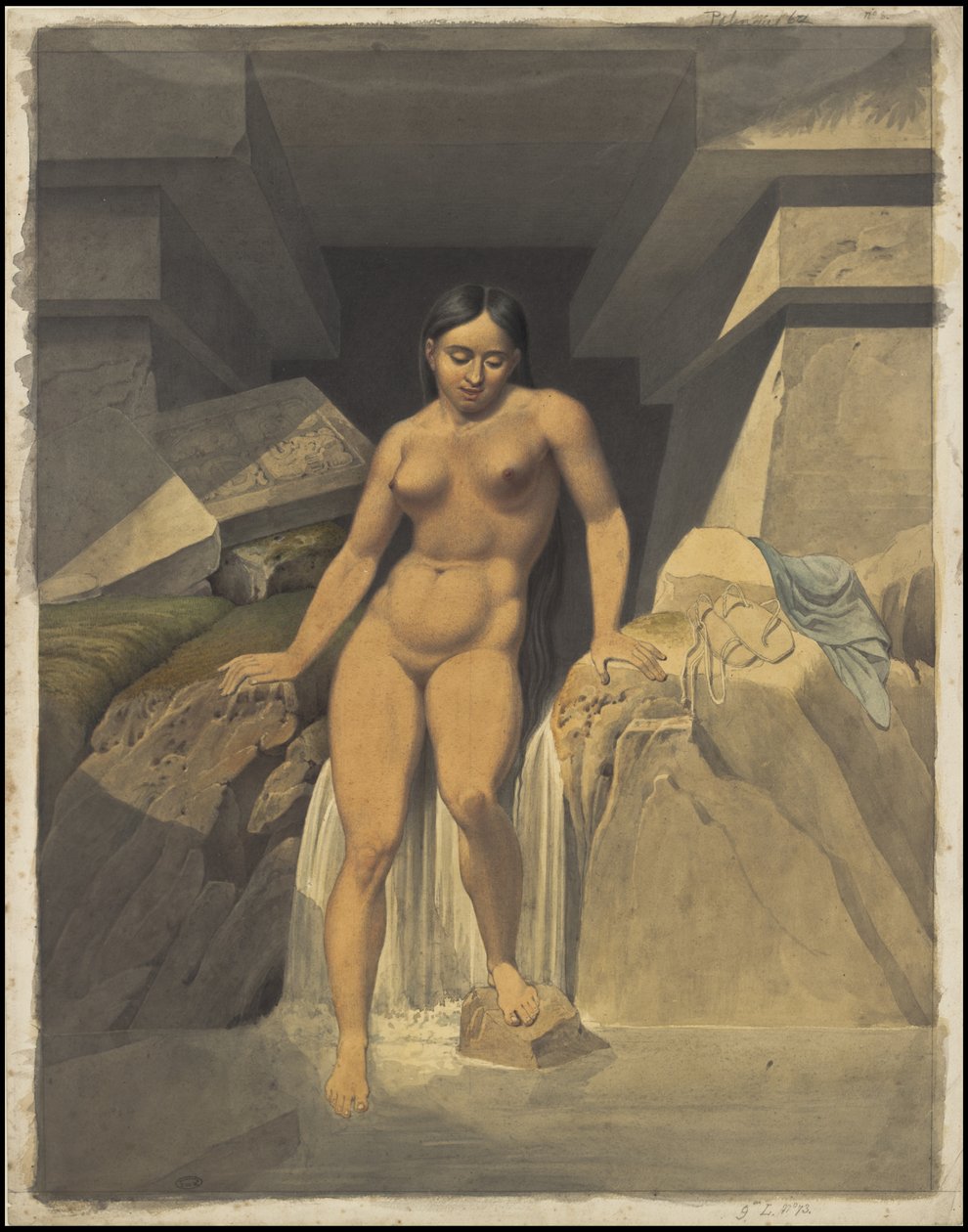 En samling av Waldecks originale kunstverk fra Mesoamerica, boks 15 av 22 av Johann Friedrich Maximilian von Waldeck