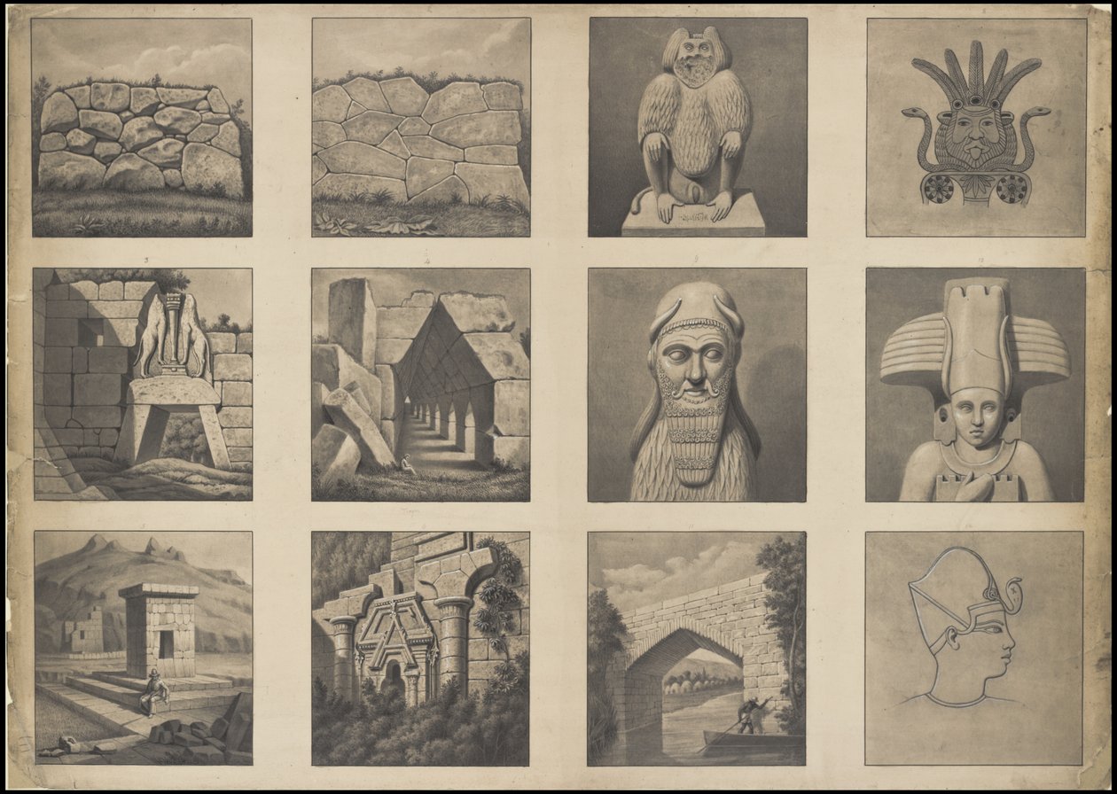 En samling av Waldecks originale kunstverk fra Mesoamerica, boks 20 av 22 av Johann Friedrich Maximilian von Waldeck