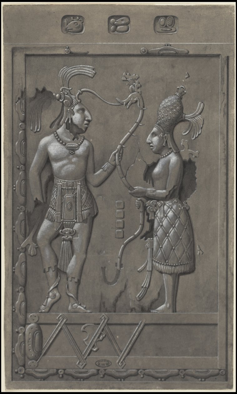 En samling av Waldecks originale kunstverk fra Mesoamerica, boks 2 av 22 av Johann Friedrich Maximilian von Waldeck