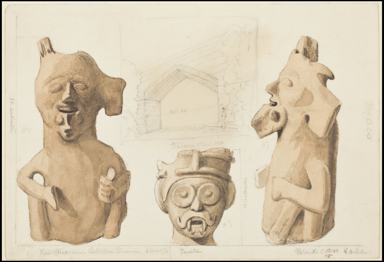 En samling av Waldecks originale kunstverk fra Mesoamerica, boks 3 av 22 av Johann Friedrich Maximilian von Waldeck