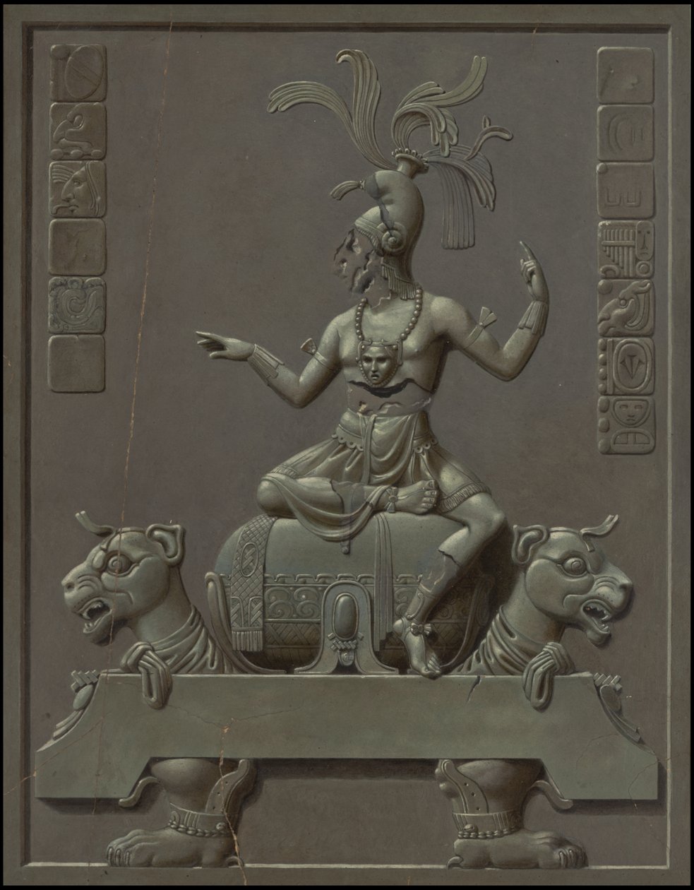 En samling av Waldecks originale kunstverk fra Mesoamerica, boks 7 av 22 av Johann Friedrich Maximilian von Waldeck