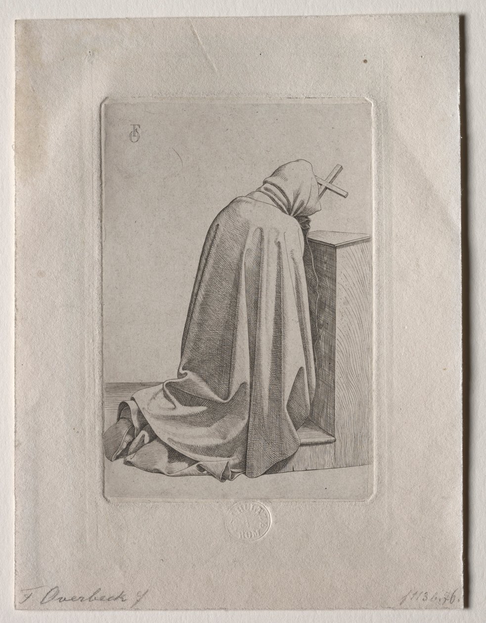 En bedende munk, 1826. av Johann Friedrich Overbeck