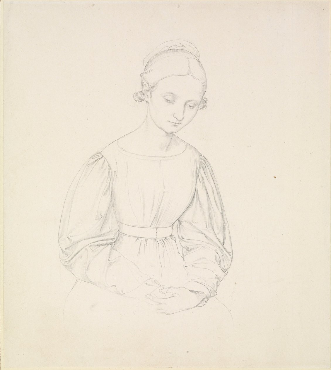 Portrett av kunstnerens kone, Nina, c1830 av Johann Friedrich Overbeck
