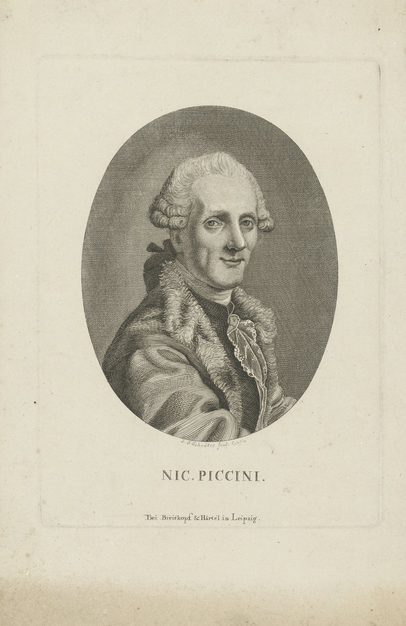 Portrett av komponisten Niccolò Piccinni 1728-1800, ca. 1790. av Johann Friedrich Schröter