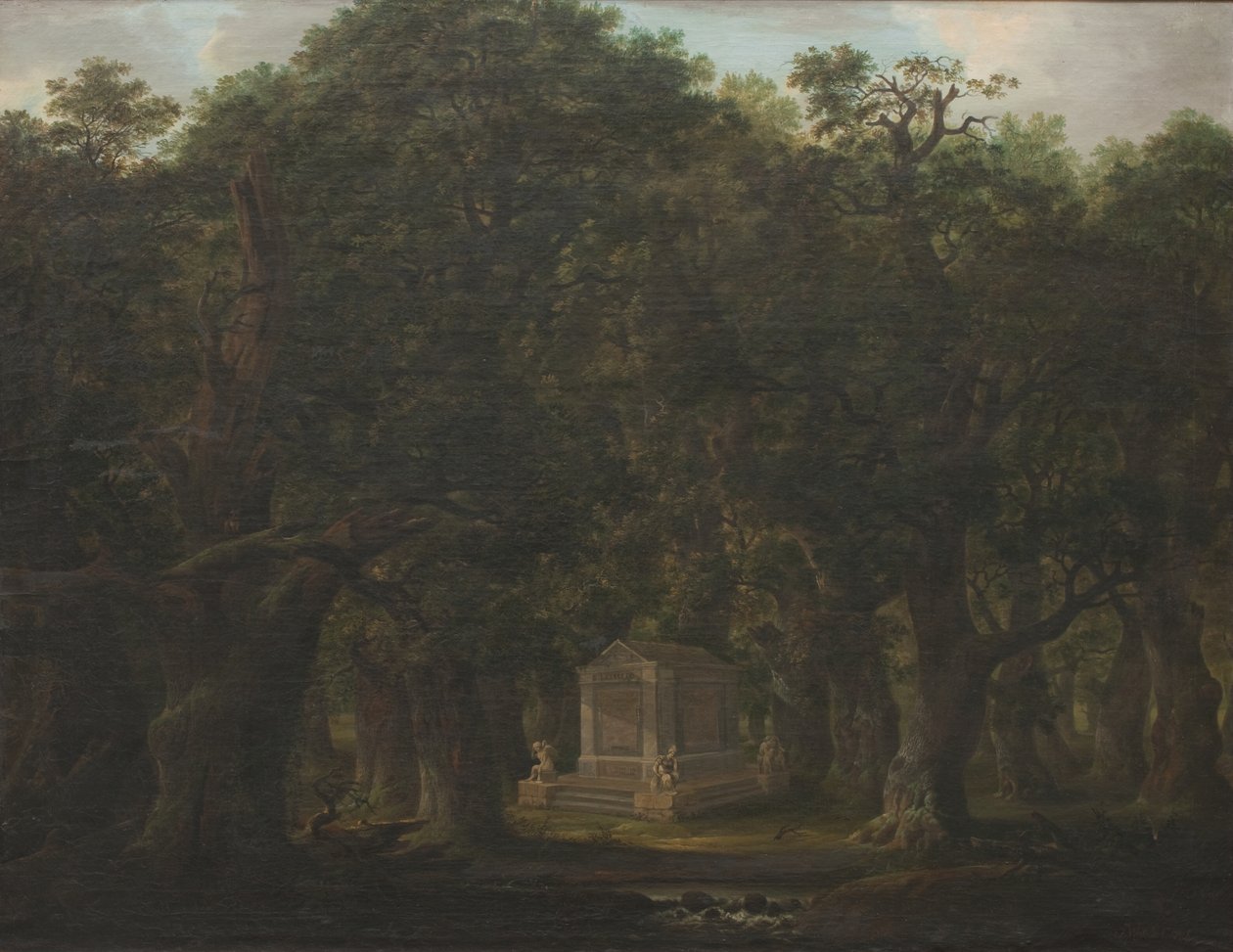 Monument i en eikeskog av Johann Friedrich Weitsch
