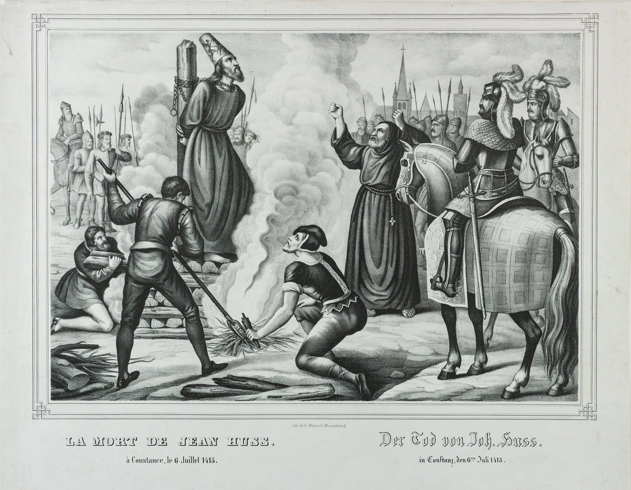 Jan Hus død i Constance, midten av 1800-tallet. av Johann Friedrich Wentzel