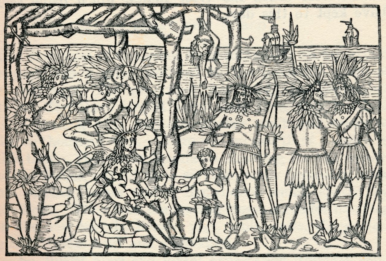 Den første representasjonen av folket i den nye verden, 1505, 1912 av Johann Froschauer