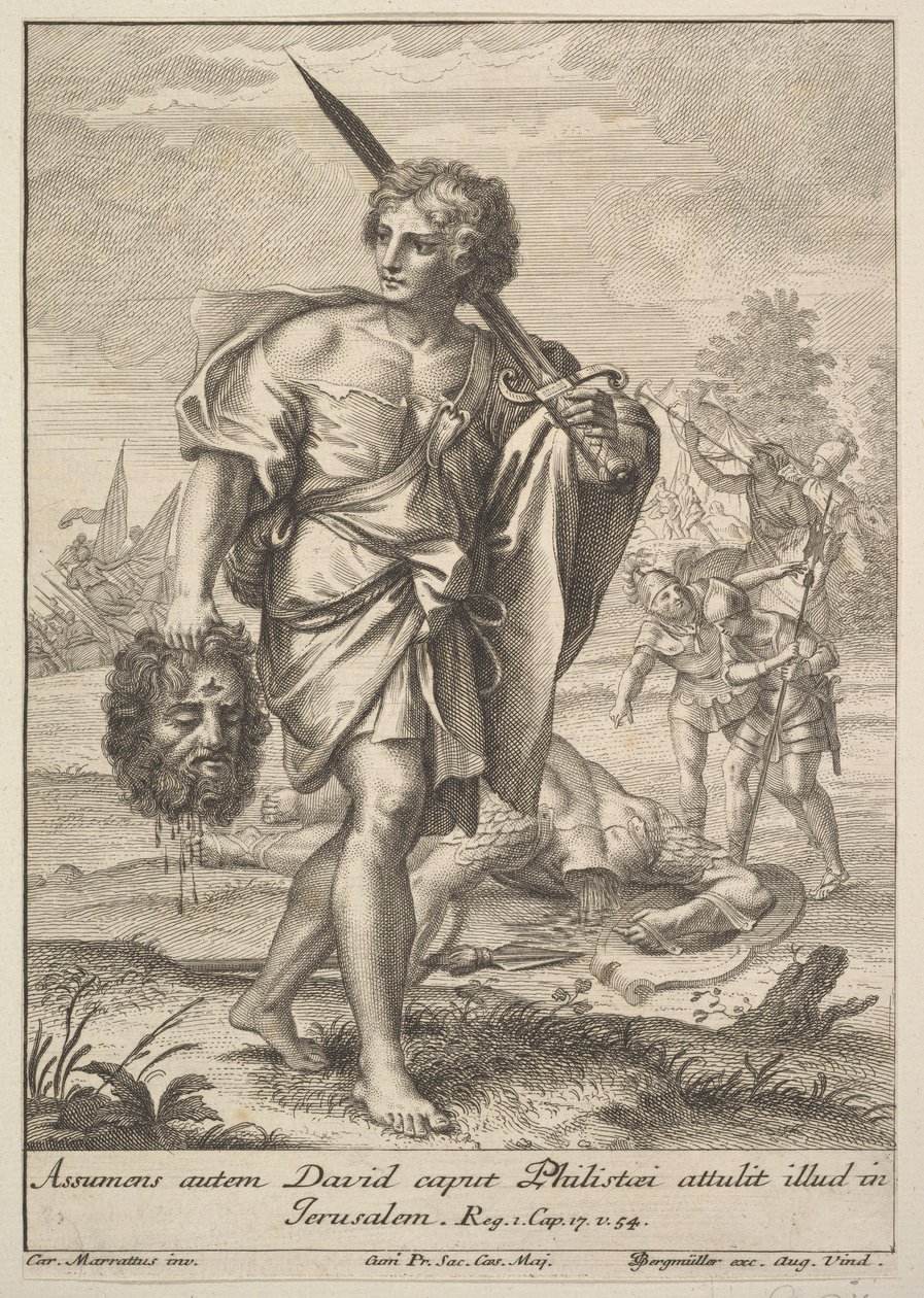 David med Goliats hode, 1705-62. av Johann Georg Bergmuller
