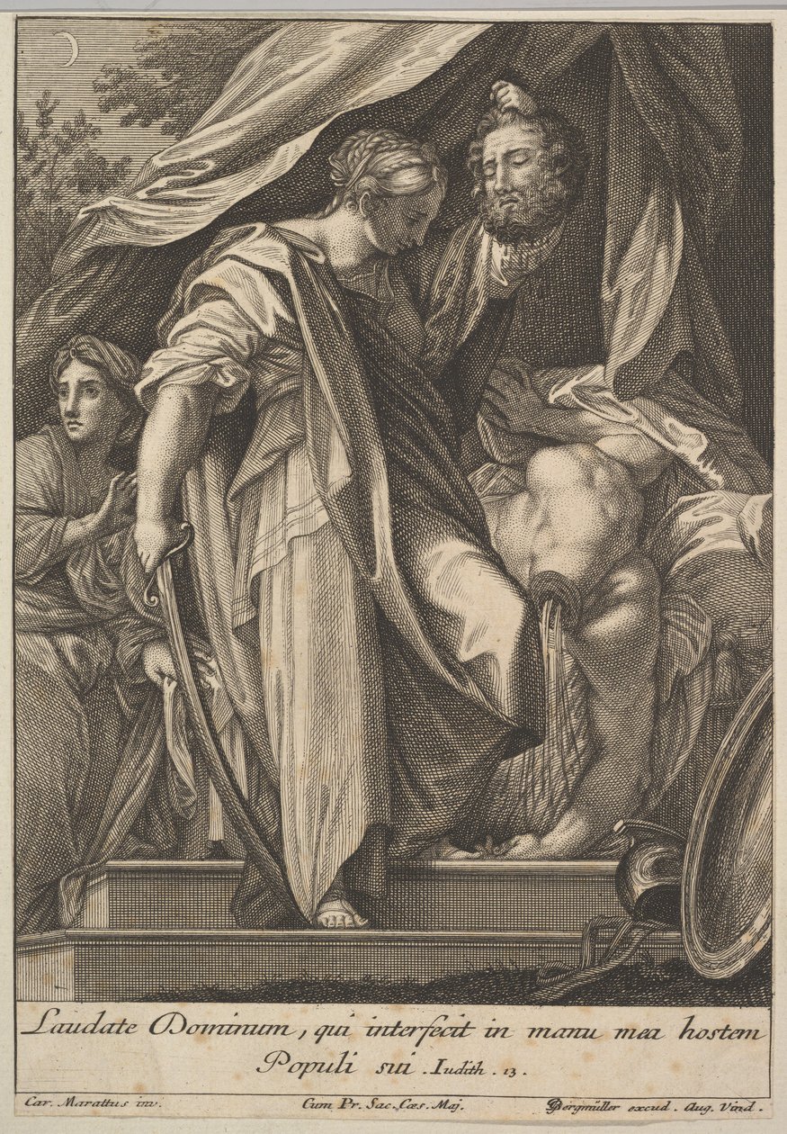 Judith dreper Holofernes, 1705-62. av Johann Georg Bergmuller