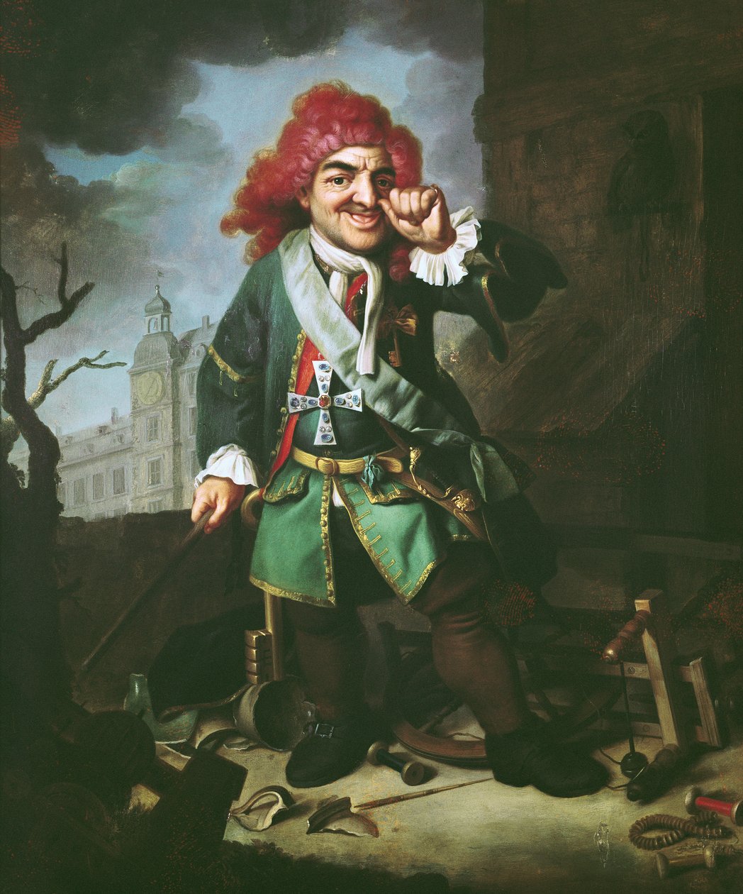Portrett av Clemens Perkeo, narr ved domstolen i Heidelberg av Johann Georg Dathan