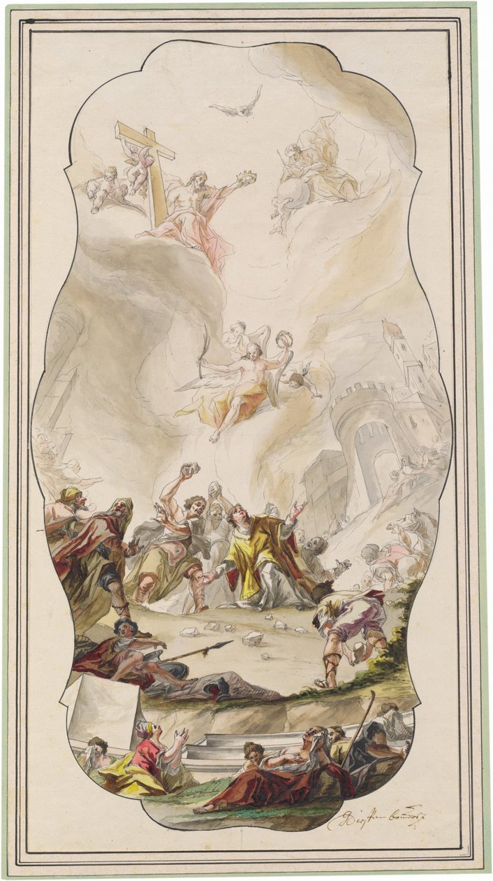 Steiningen av den hellige Stefanus av Johann Georg Dieffenbrunner