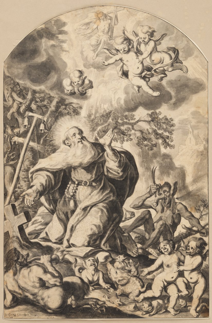 Fristelsen til St Anthony av Johann Georg Glückher