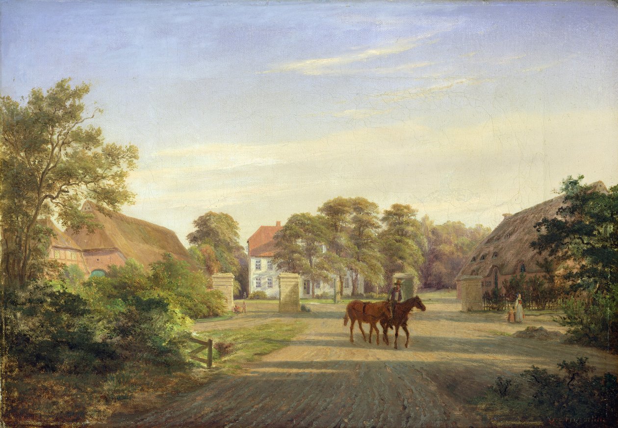 Gut Grabau, nær Oldesloe, 1841 av Johann Georg Haeselich