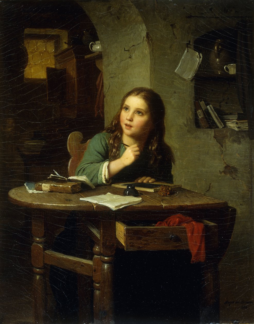 Den unge skolejenta, 1864 av Johann Georg Meyer