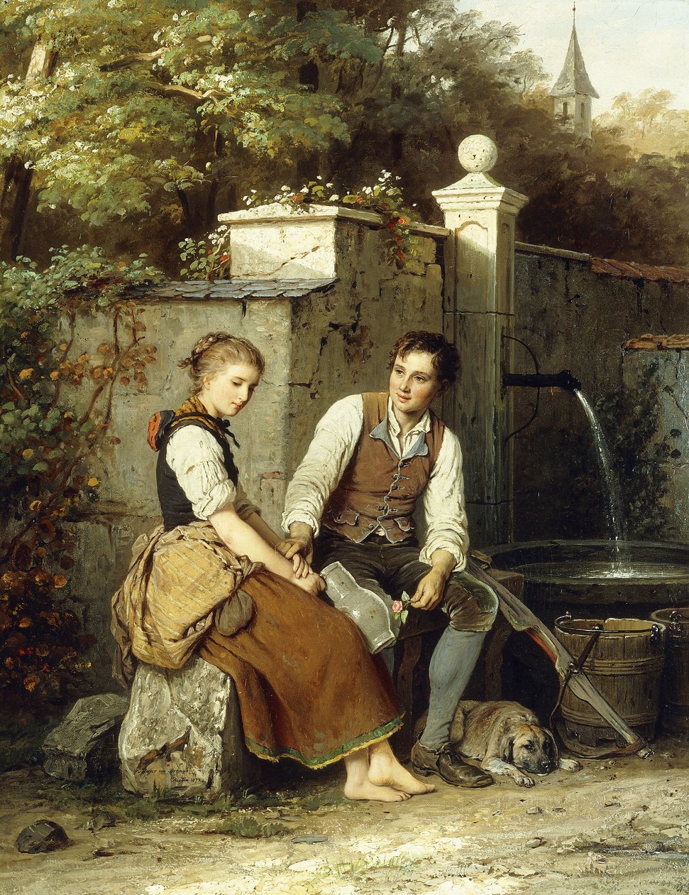Ved brønnen, 1872 av Johann Georg Meyer von Bremen