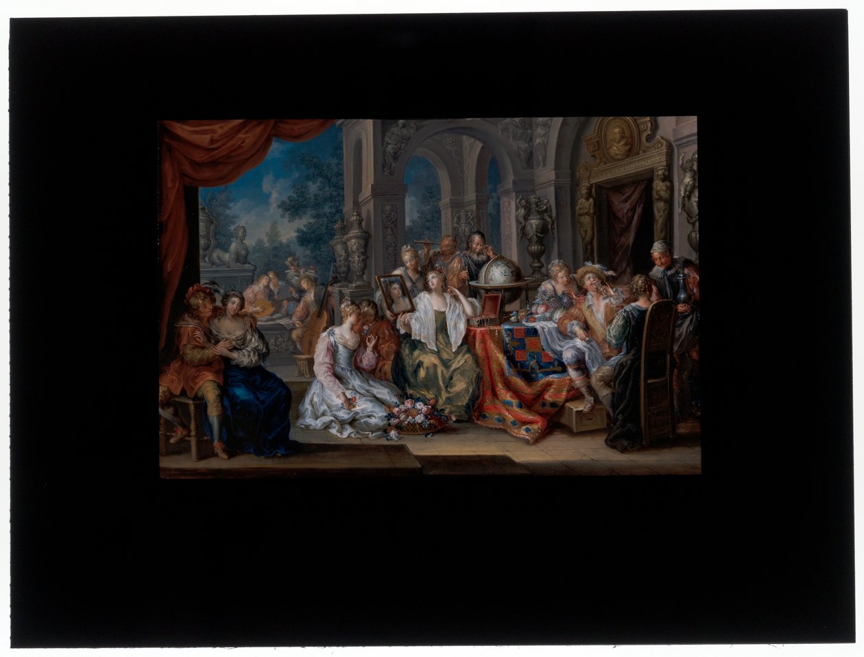 Allegori over de fem sansene av Johann Georg Platzer