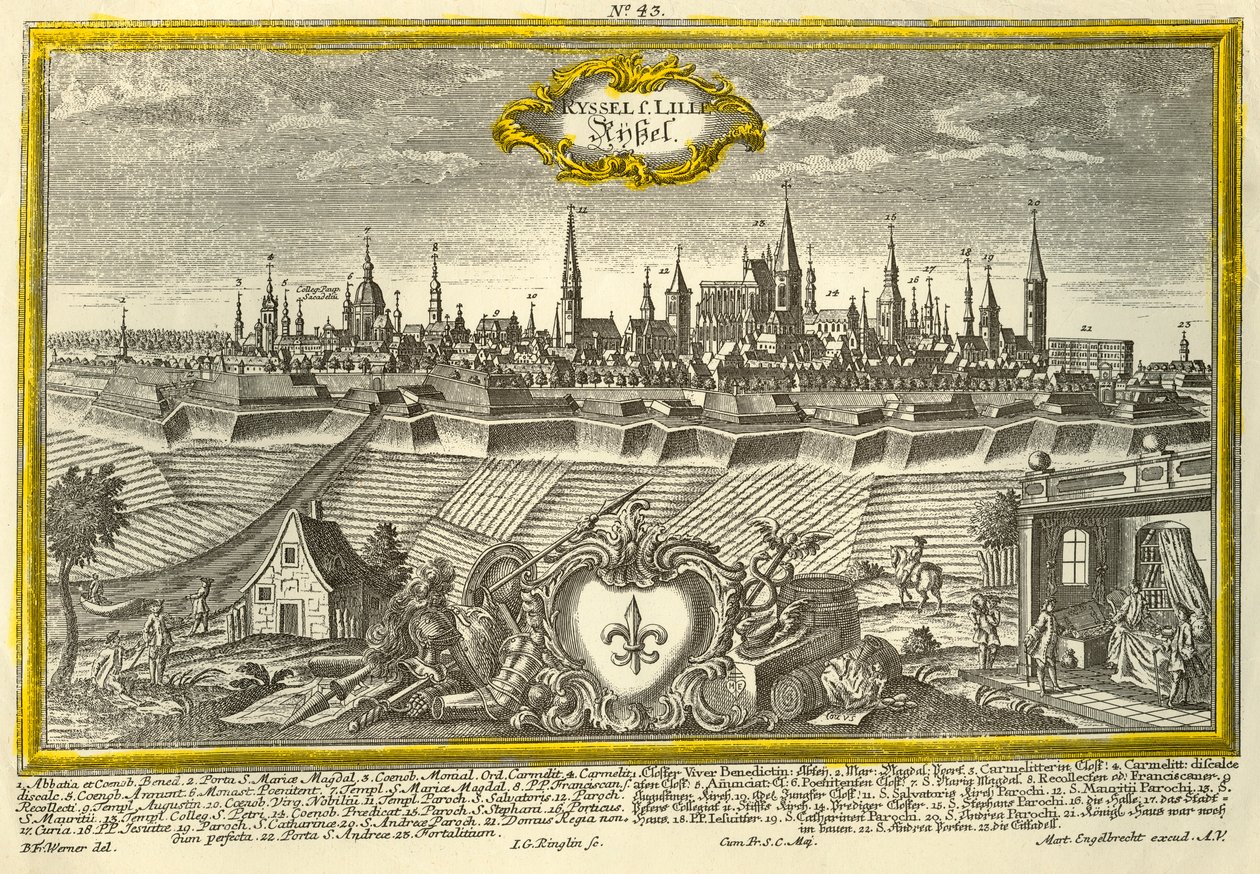Lille, c1740. av Johann Georg Ringlin
