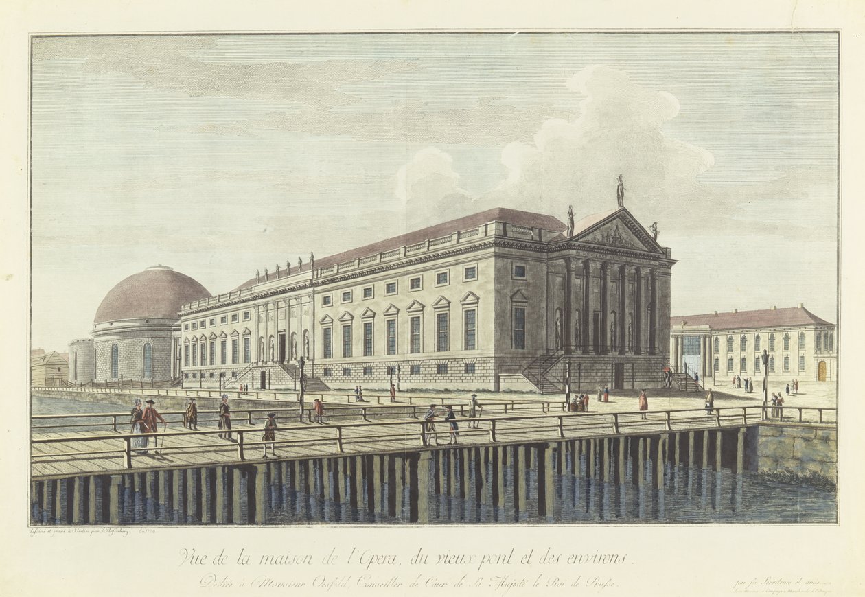 Operahuset, Berlin (kobberstikk) av Johann Georg Rosenberg