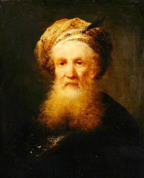 Head of an Oriental Man, ca. 1759-62 (olje på tre) av Johann Georg Trautmann