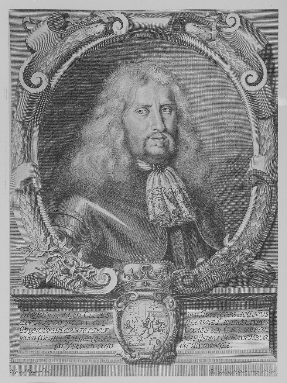 Ludwig VI, Landgrave of Hessen-Darmstadt, gravert av Bartholomaus Kilian II, 1678 av Johann Georg Wagner