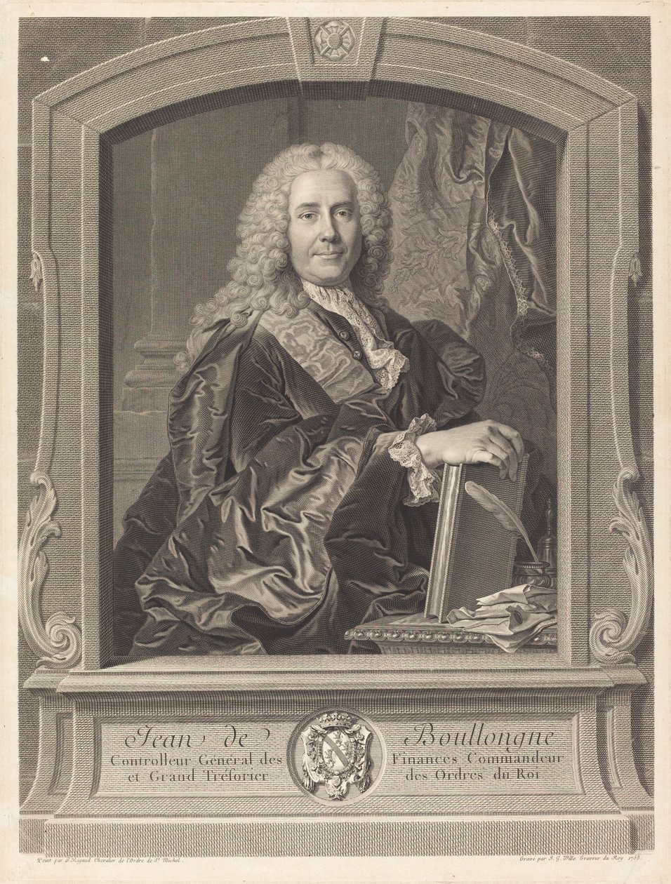 John av Boullongne av Johann Georg Wille after Hyacinthe Rigaud