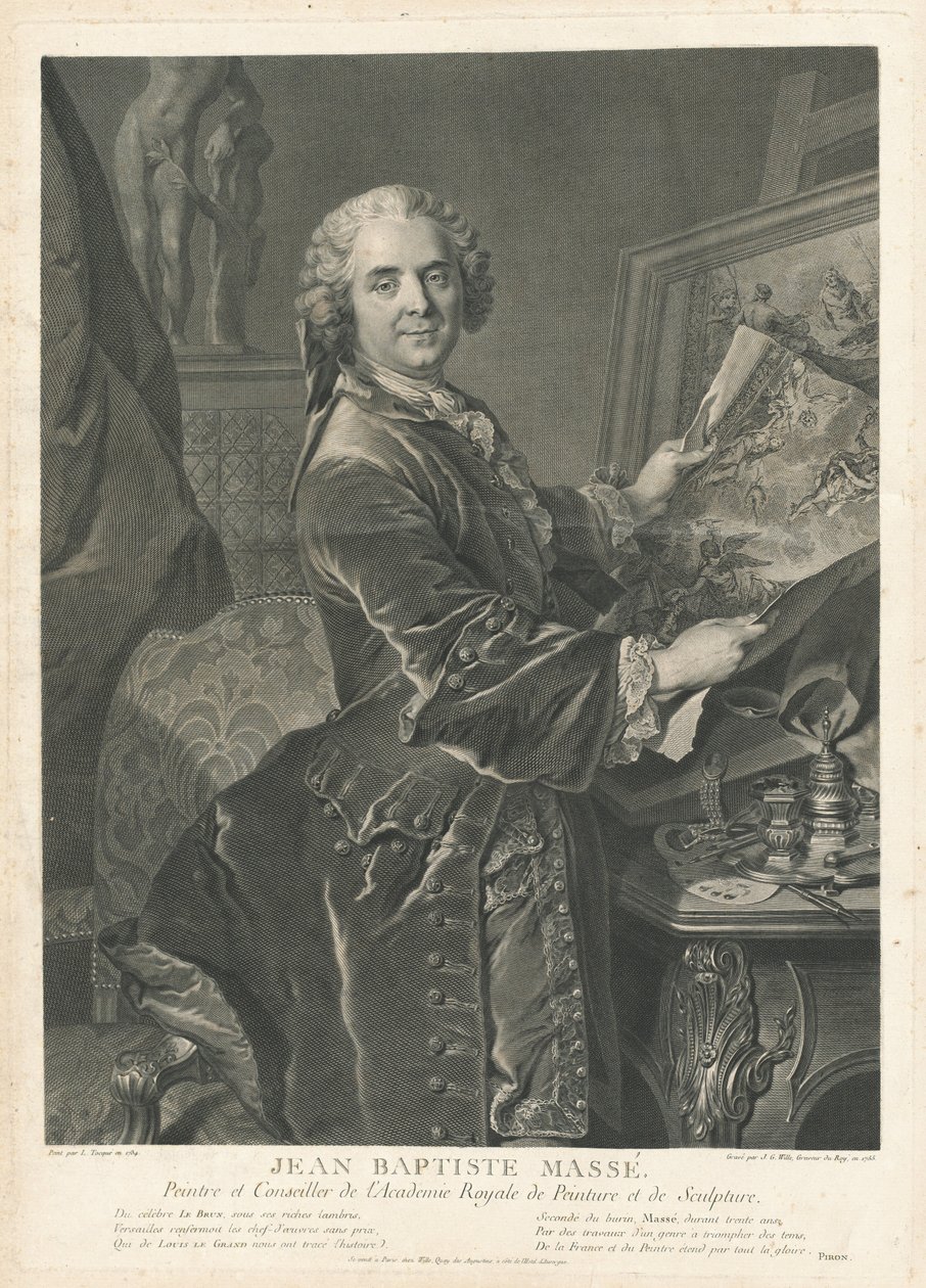 Jean Baptiste-messe av Johann Georg Wille after Louis Tocqué