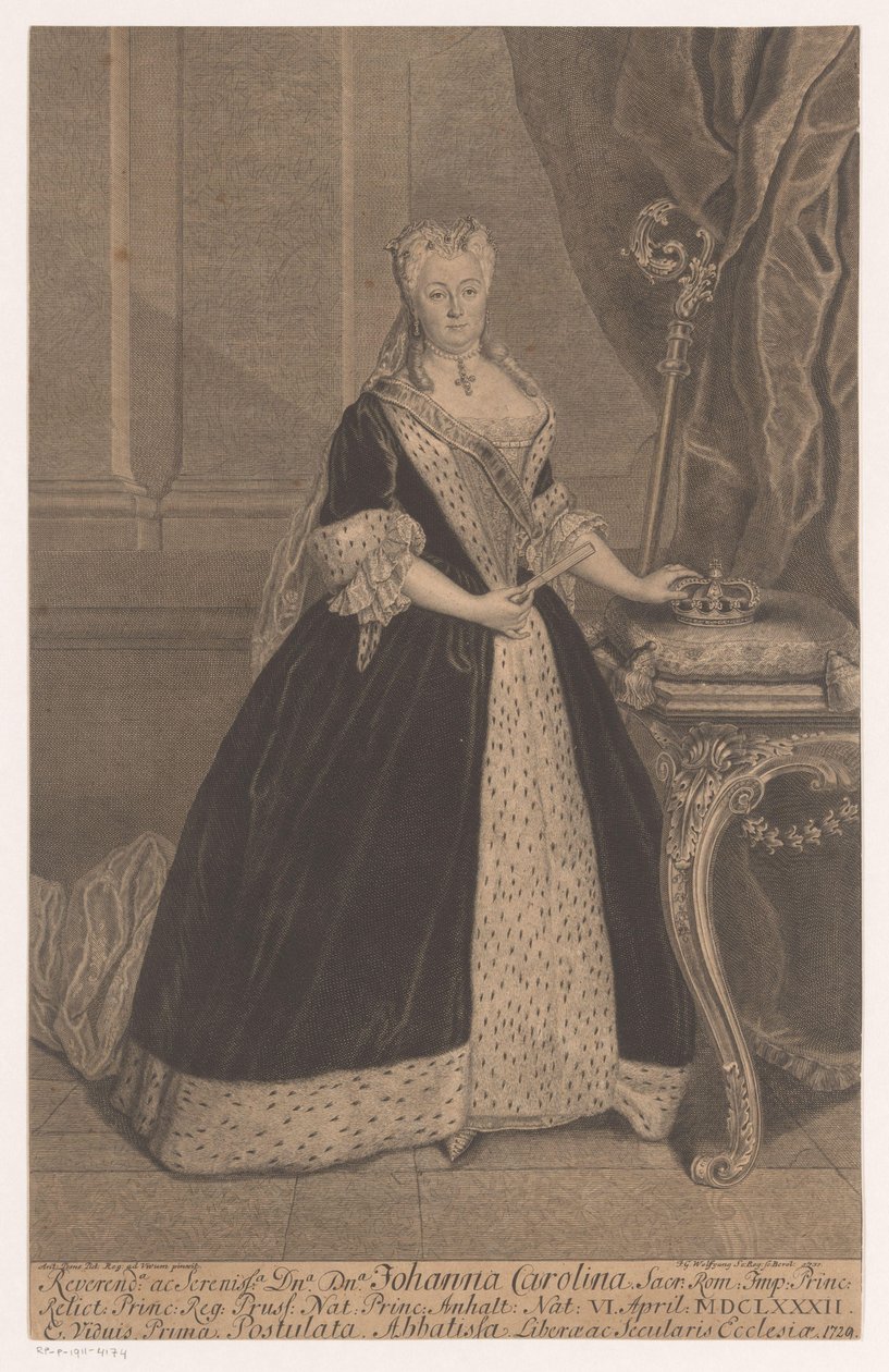Portrett av Johanna Charlotte van Anhalt-Dessau av Johann Georg Wolffgang